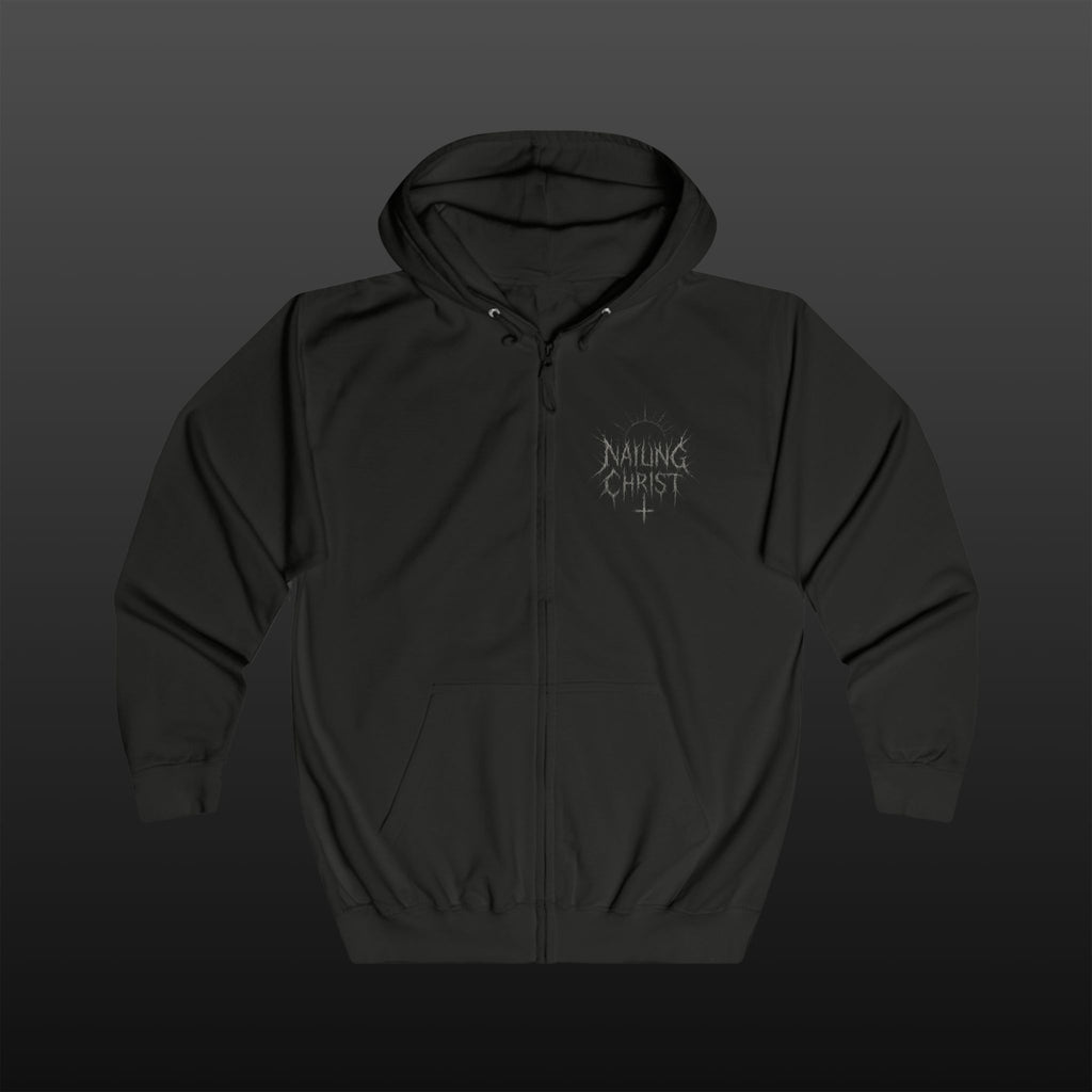 Black Metal "Nailing Christ" —  Band Logo Zipper Hoodie