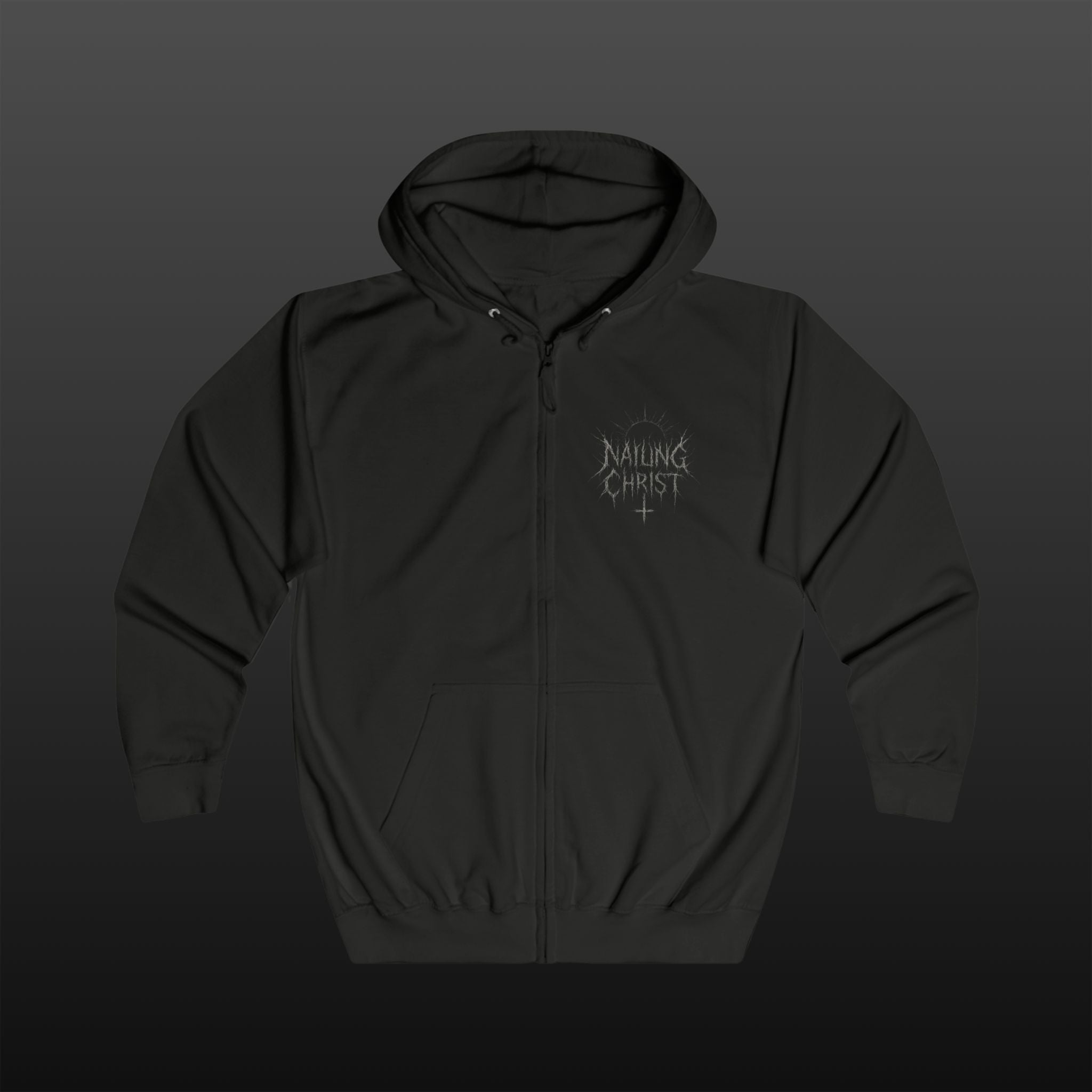 Black Metal "Nailing Christ" —  Band Logo Zipper Hoodie