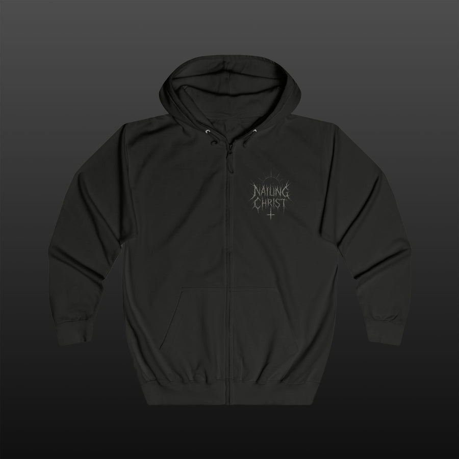 Black Metal "Nailing Christ" —  Band Logo Zipper Hoodie