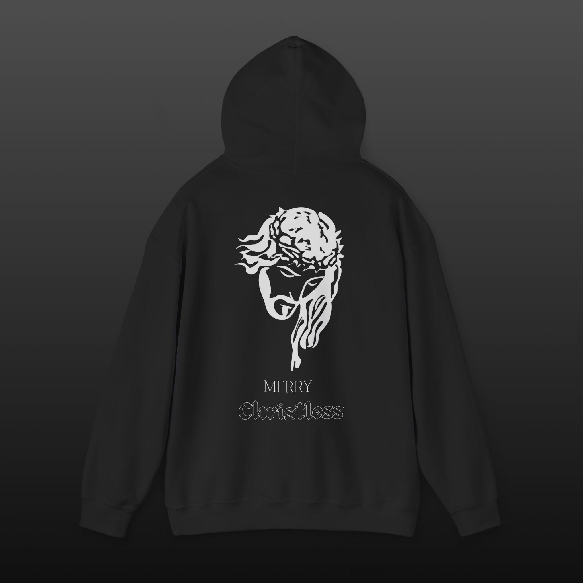 Christmas Jesus Head Hoodie — "Merry Christless"