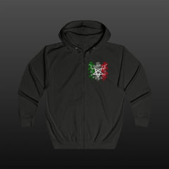 Dark Obsession Kaputzenjacke — Backprint mit italienischer Flagge