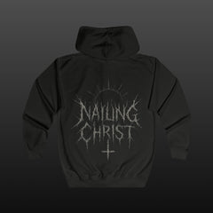 Black Metal "Nailing Christ" —  Band Logo Zipper Hoodie