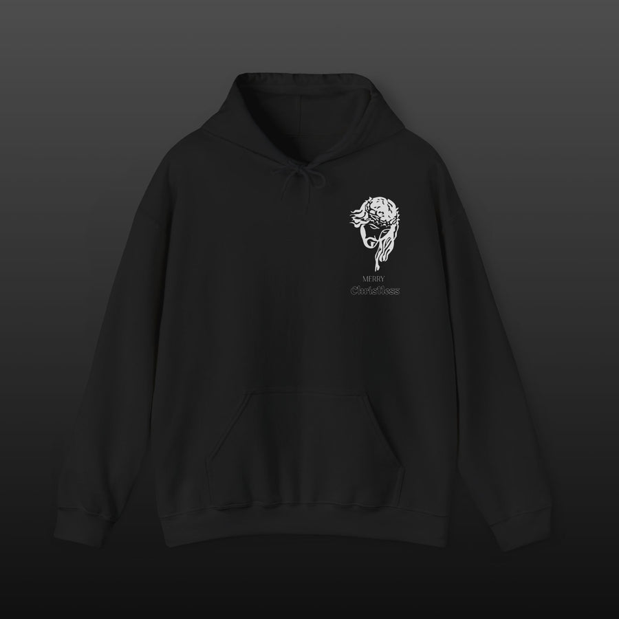 Christmas Jesus Head Hoodie — "Merry Christless"