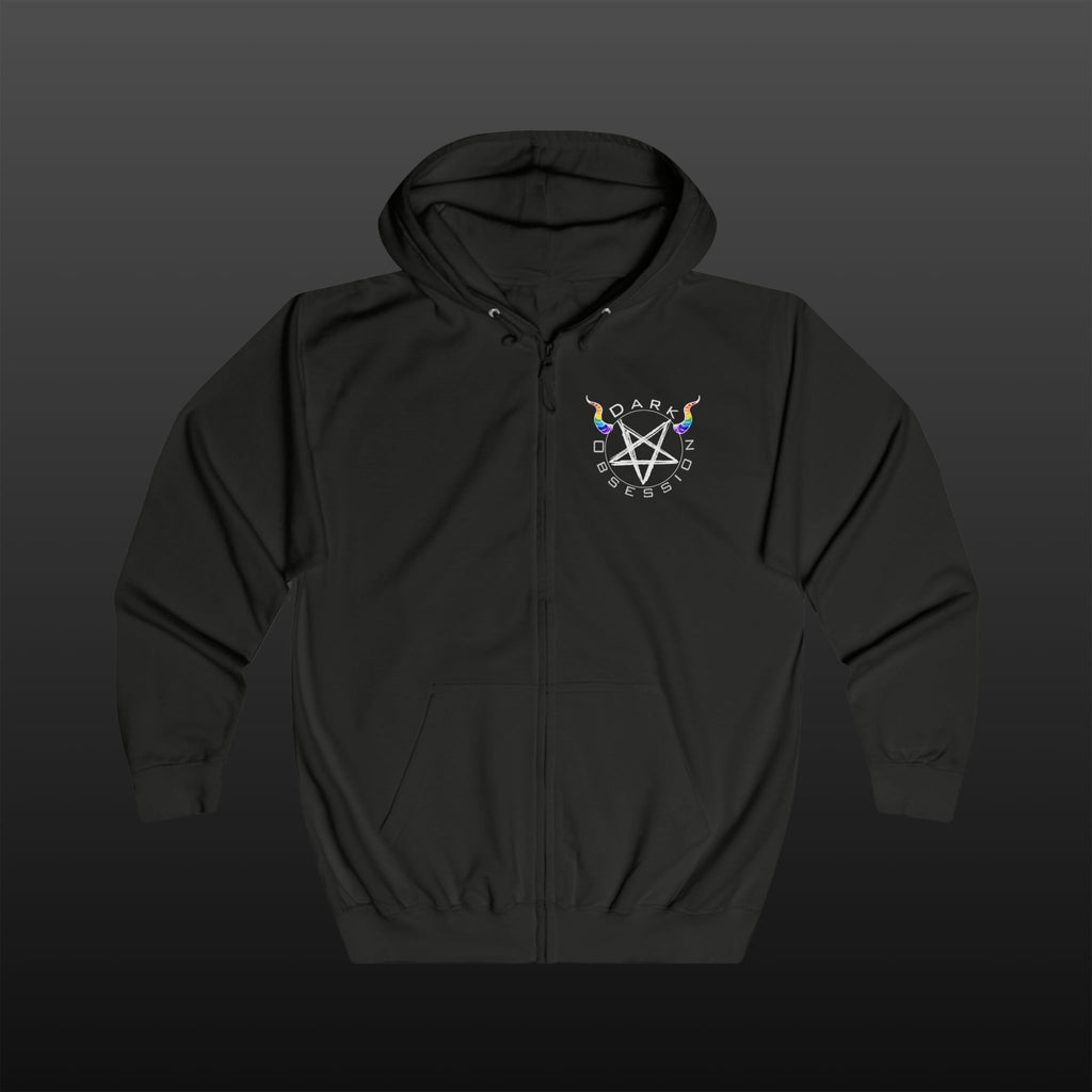 Dark Obsession Rainbow Horns Kaputzenjacke — Backprint