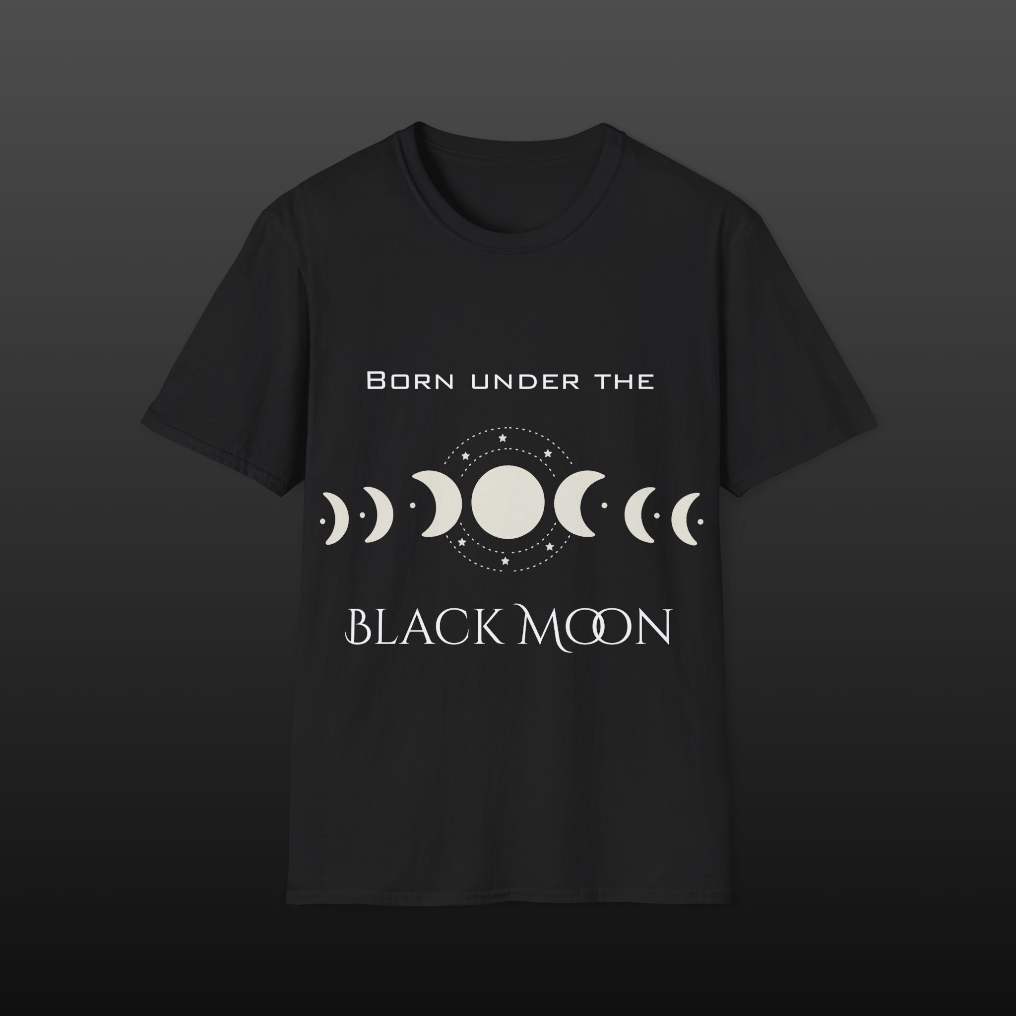 Born Under the Black Moon T-Shirt — Gothic Moon Phase Tee