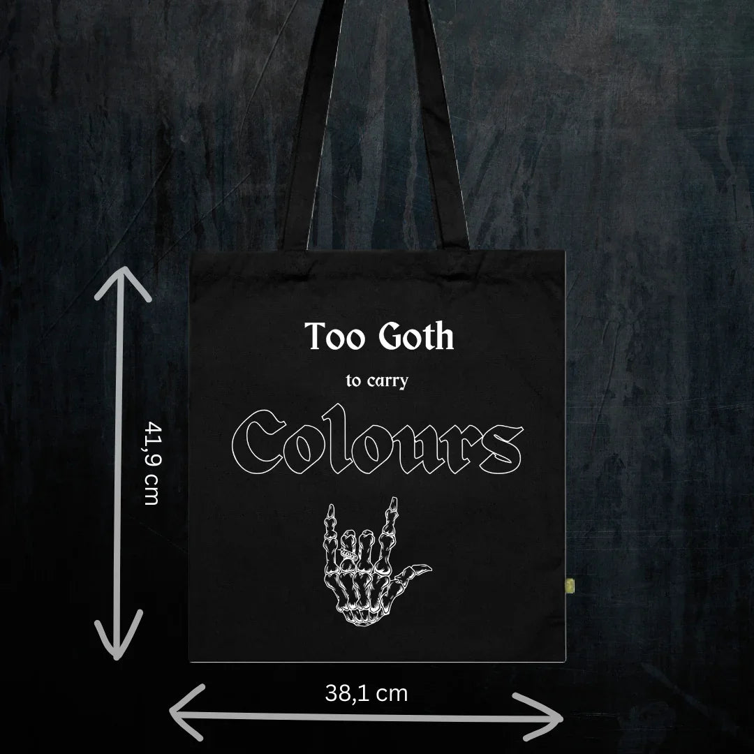 Black Gothic Tote Bio-Baumwolle - Dark Fashion Everyday Bag Detail