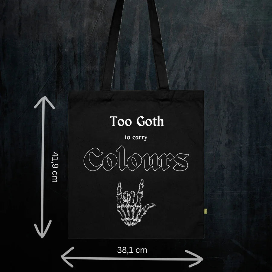 Black Gothic Tote Bio-Baumwolle - Dark Fashion Everyday Bag Detail