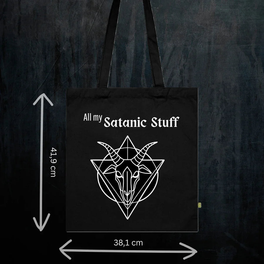 Satanic Tote Bag Bio-Baumwolle - Gothic Occult Metalhead Accessories