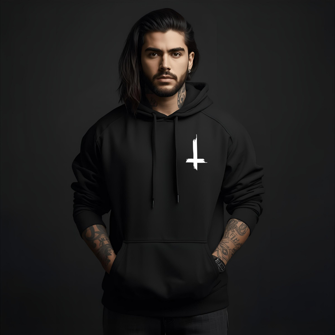 Dark Obsession Hoodie — Pentagram Back & Inverted Cross Front