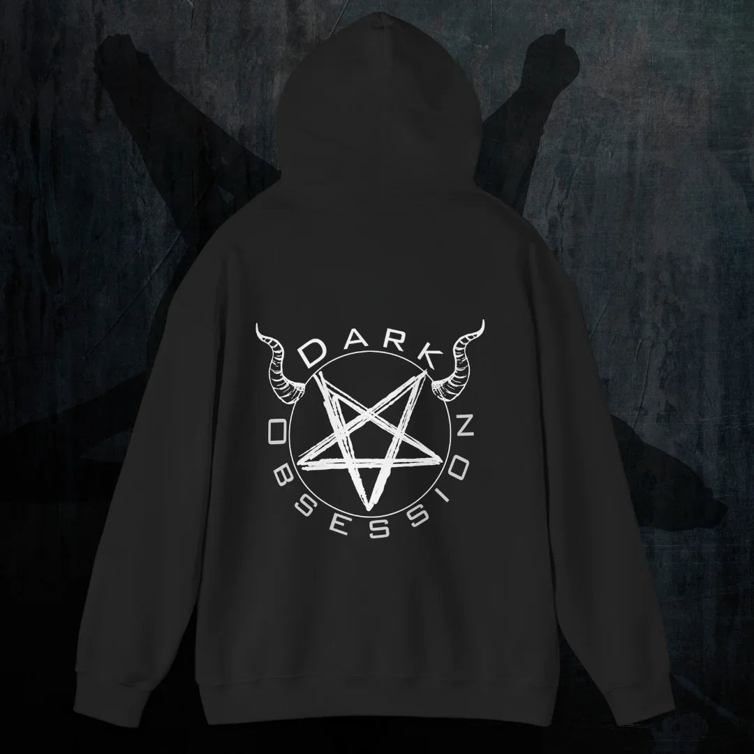 Dark Obsession Pentagram Hoodie Rückenansicht - Occult Streetwear Detail