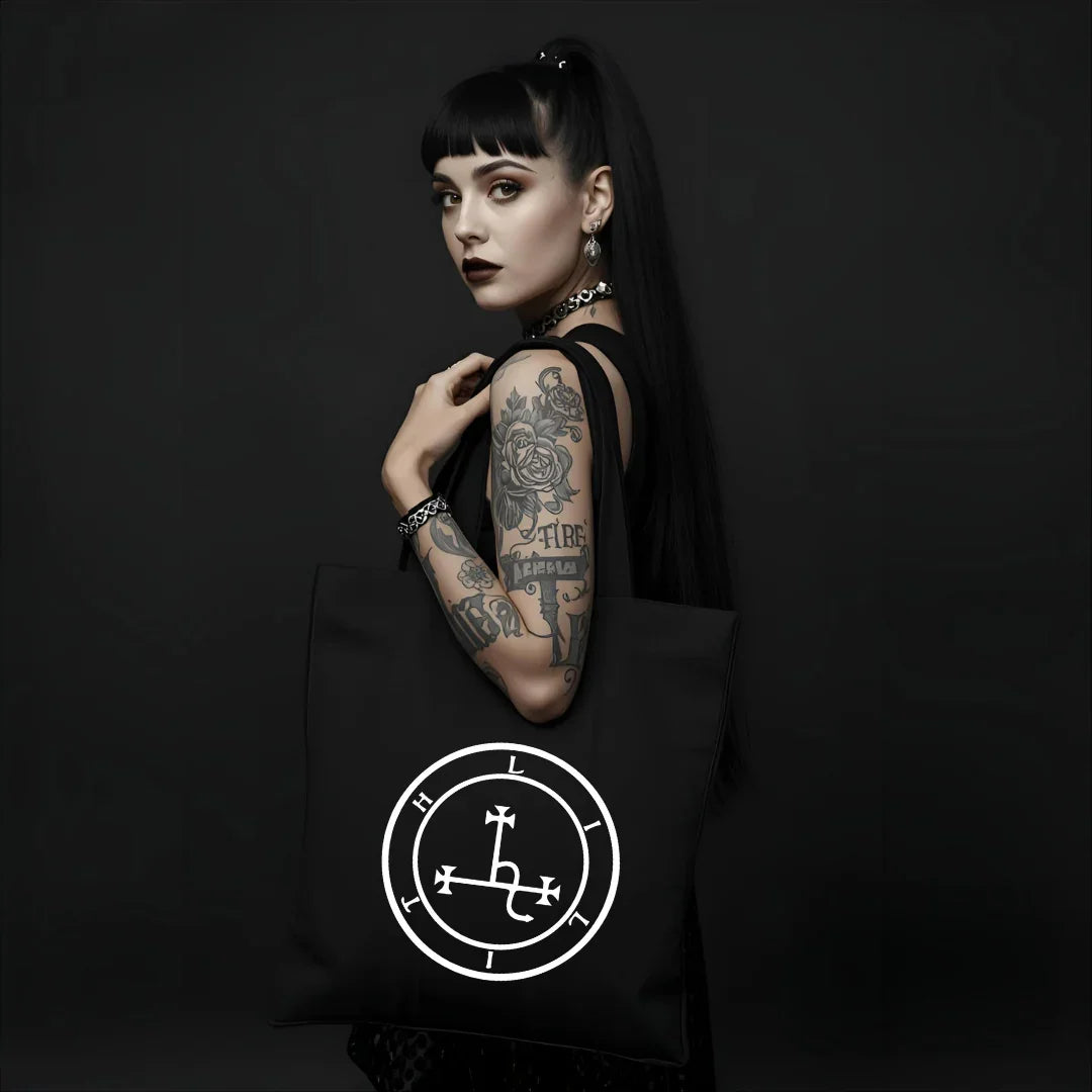 Lilith Tote Bag Origin of Feminism - Feminist Occult Witchy Bag schwarz