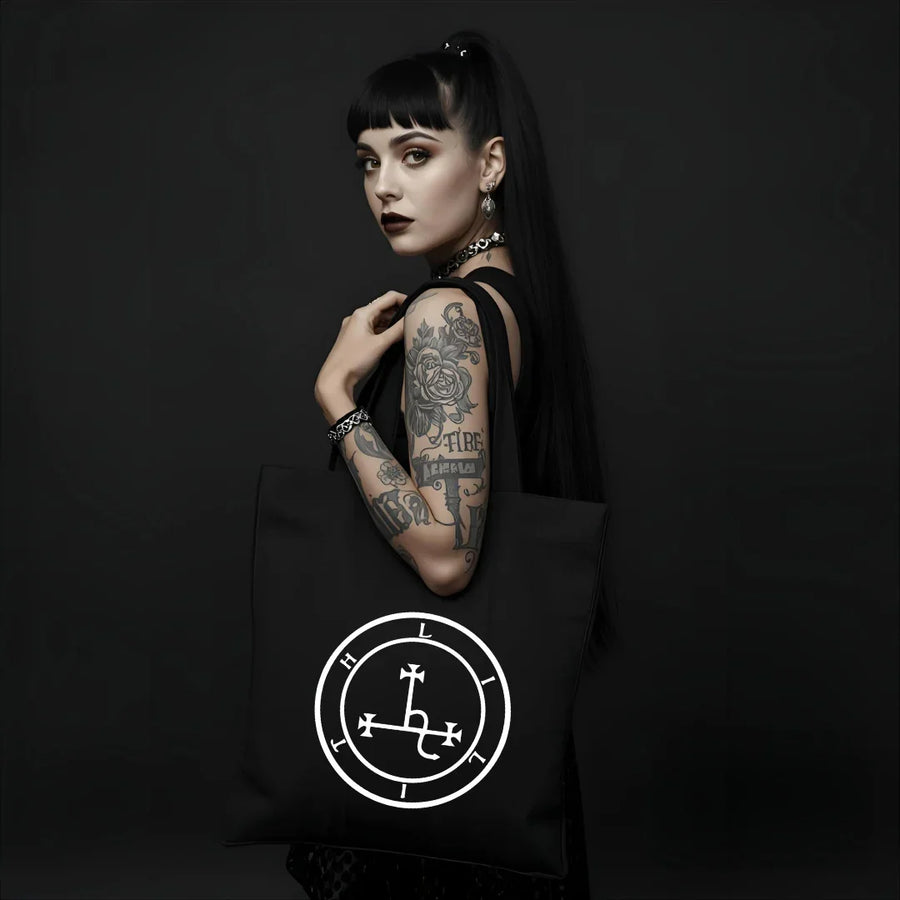 Lilith Tote Bag Origin of Feminism - Feminist Occult Witchy Bag schwarz