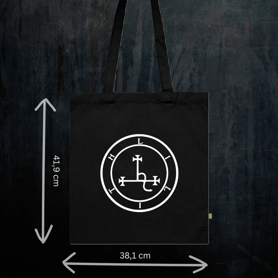Feminist Lilith Tote Bio-Baumwolle - Spiritual Occult Festival Bag Detail