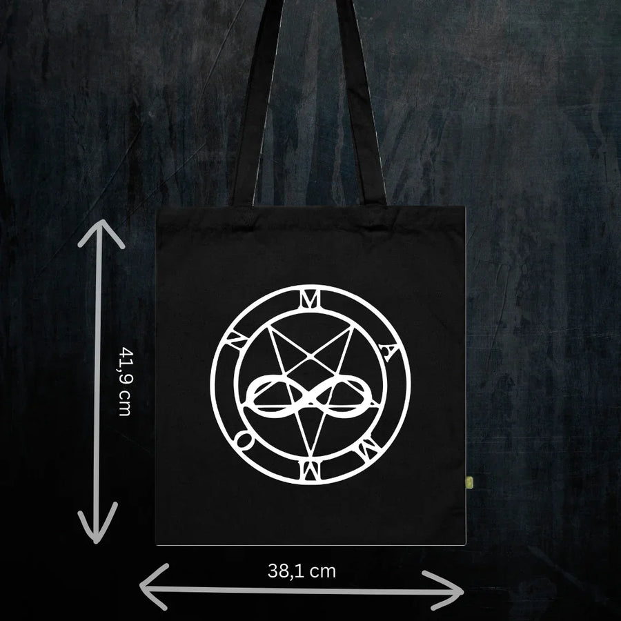 Deadly Sin of Greed Mammon Tote Bio-Baumwolle - Spiritual Demonology Festival Bag Detail