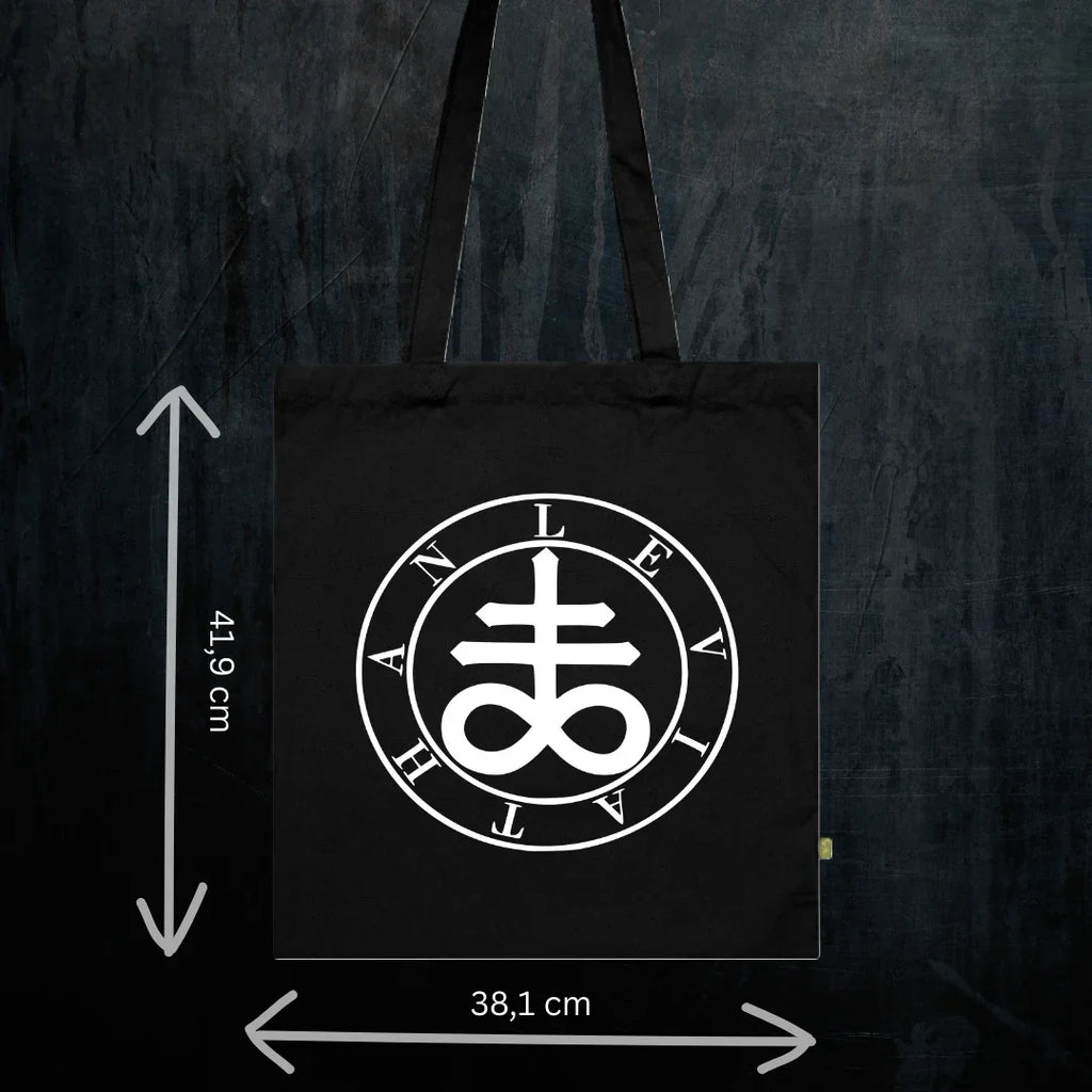Deadly Sin of Envy Leviathan Tote Bio-Baumwolle - Spiritual Demonology Festival Bag Detail