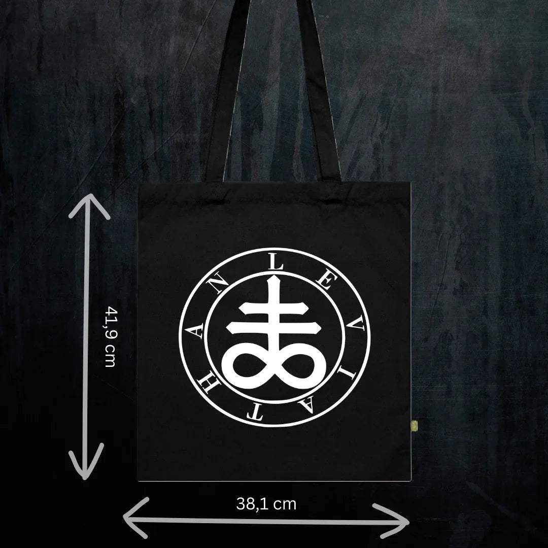 Deadly Sin of Envy Leviathan Tote Bio-Baumwolle - Spiritual Demonology Festival Bag Detail