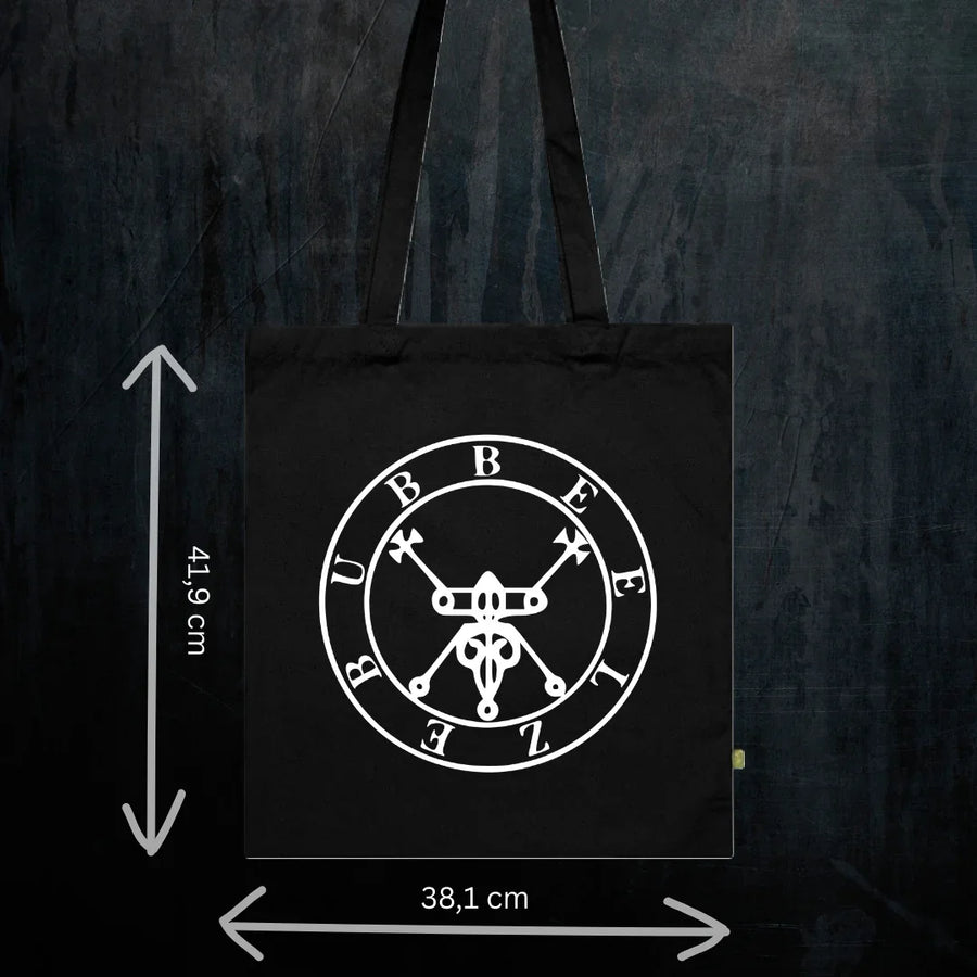 Deadly Sin of Gluttony Beelzebub Tote Bio-Baumwolle - Spiritual Demonology Festival Bag Detail