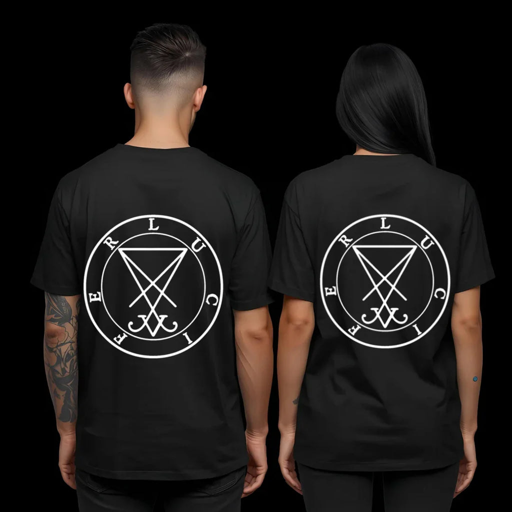 Lucifer T-Shirt Deadly Sin of Vanity schwarz - Occult Sigil Tee Vorderansicht