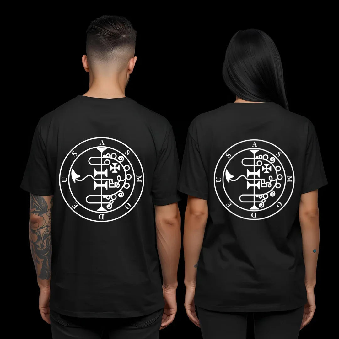 Asmodeus T-Shirt Deadly Sin of Lust schwarz - Occult Sigil Tee Vorderansicht