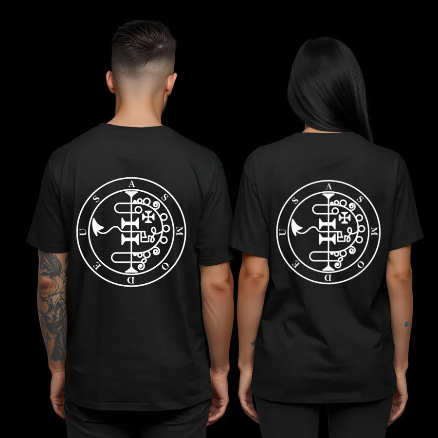 Asmodeus T-Shirt Deadly Sin of Lust schwarz - Occult Sigil Tee Vorderansicht