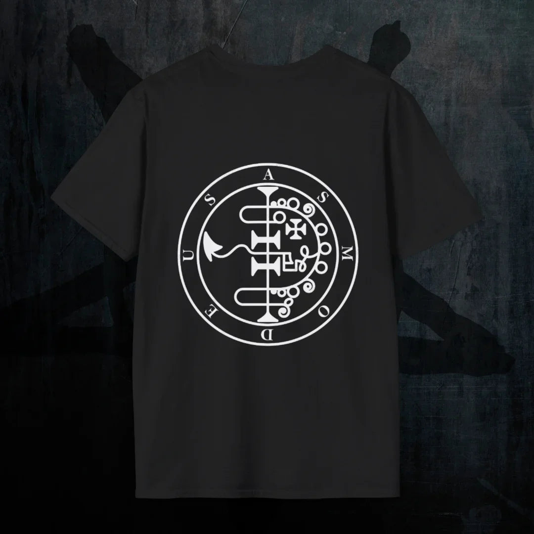 Asmodeus Lust T-Shirt Back Sigil - Gothic Demonology Tee Rückenansicht Herren