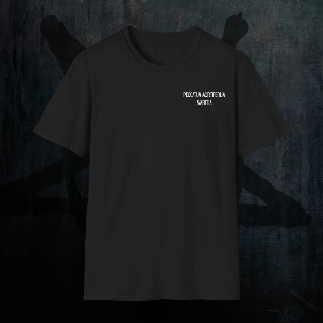 Deadly Sin of Greed Occult Sigil T-Shirt - Mammon Demonology Tee Damen