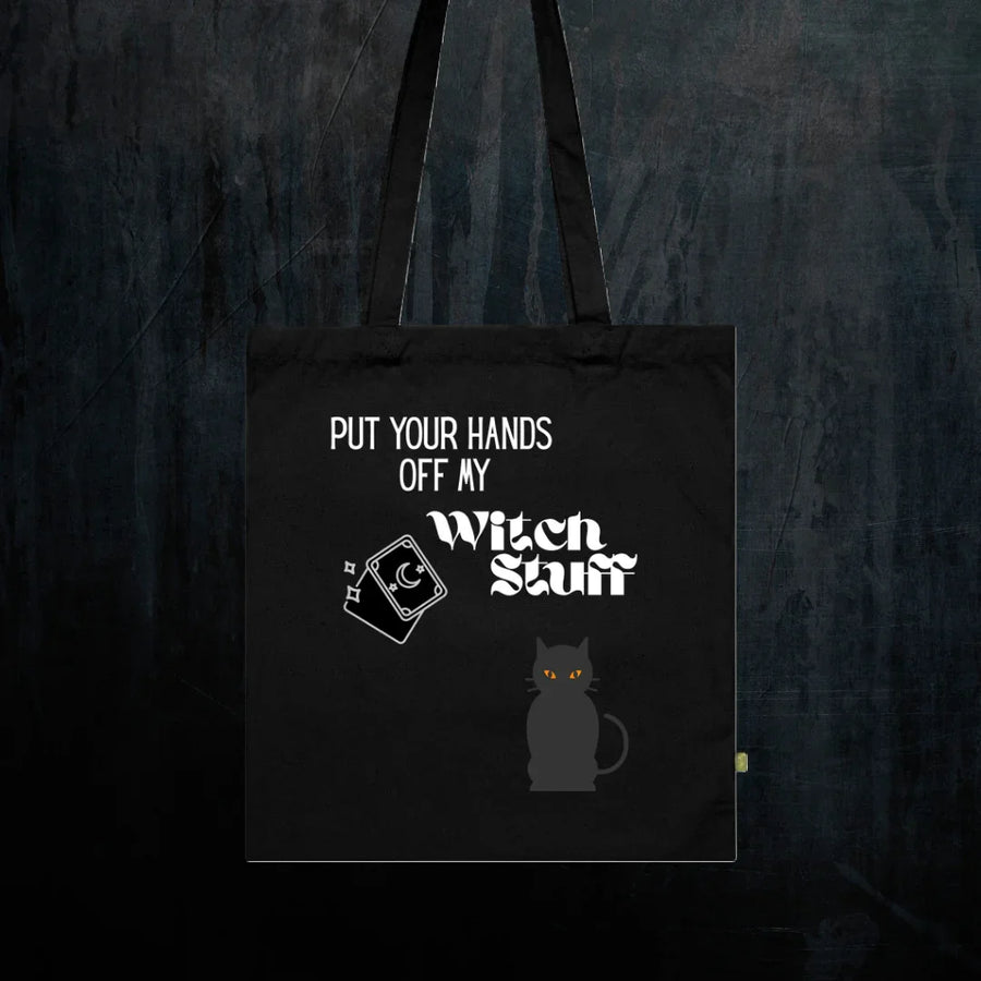 Gothic Witchy Tote Bag aus Bio-Baumwolle - Detailansicht Design