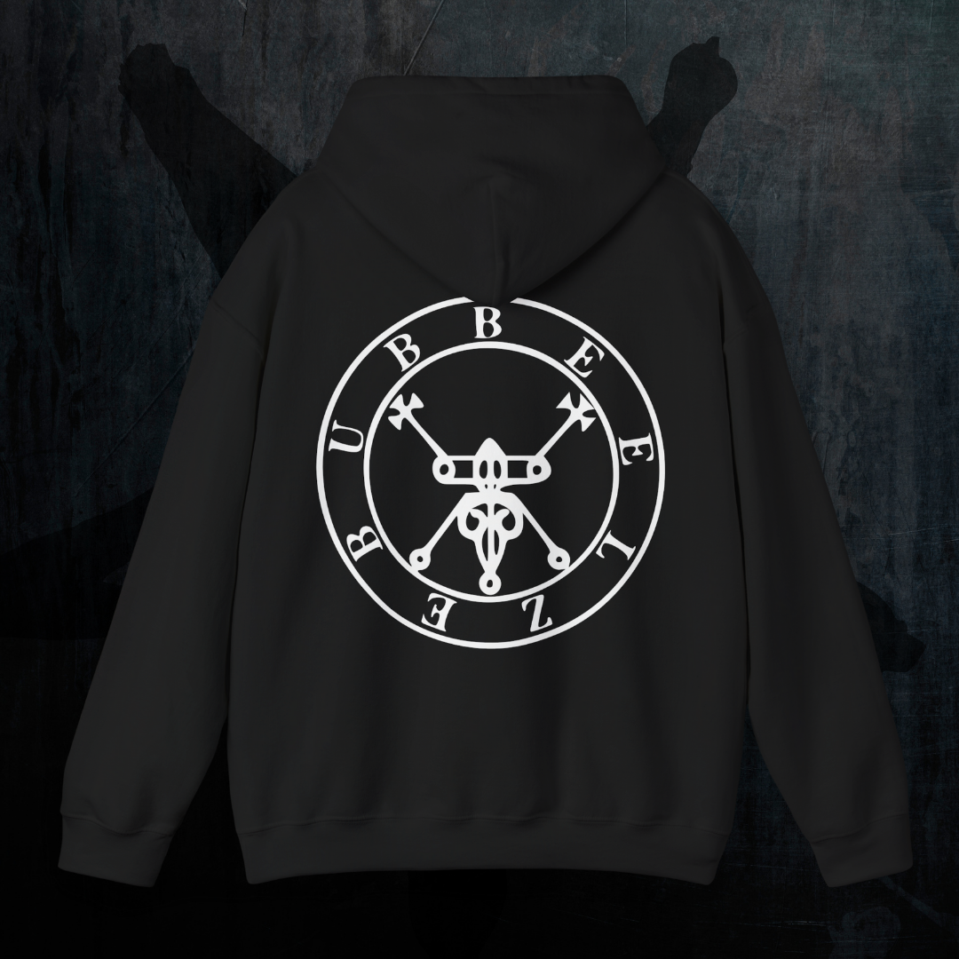 Beelzebub Gluttony Hoodie Back Sigil - Gothic Demonology Sweatshirt Rückenansicht
