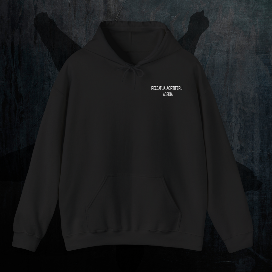 Deadly Sin of Sloth Occult Hoodie - Belphegor Demonology Sweatshirt Detail