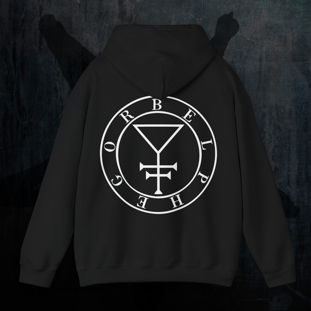 Belphegor Sloth Hoodie Back Sigil - Gothic Demonology Sweatshirt Rückenansicht