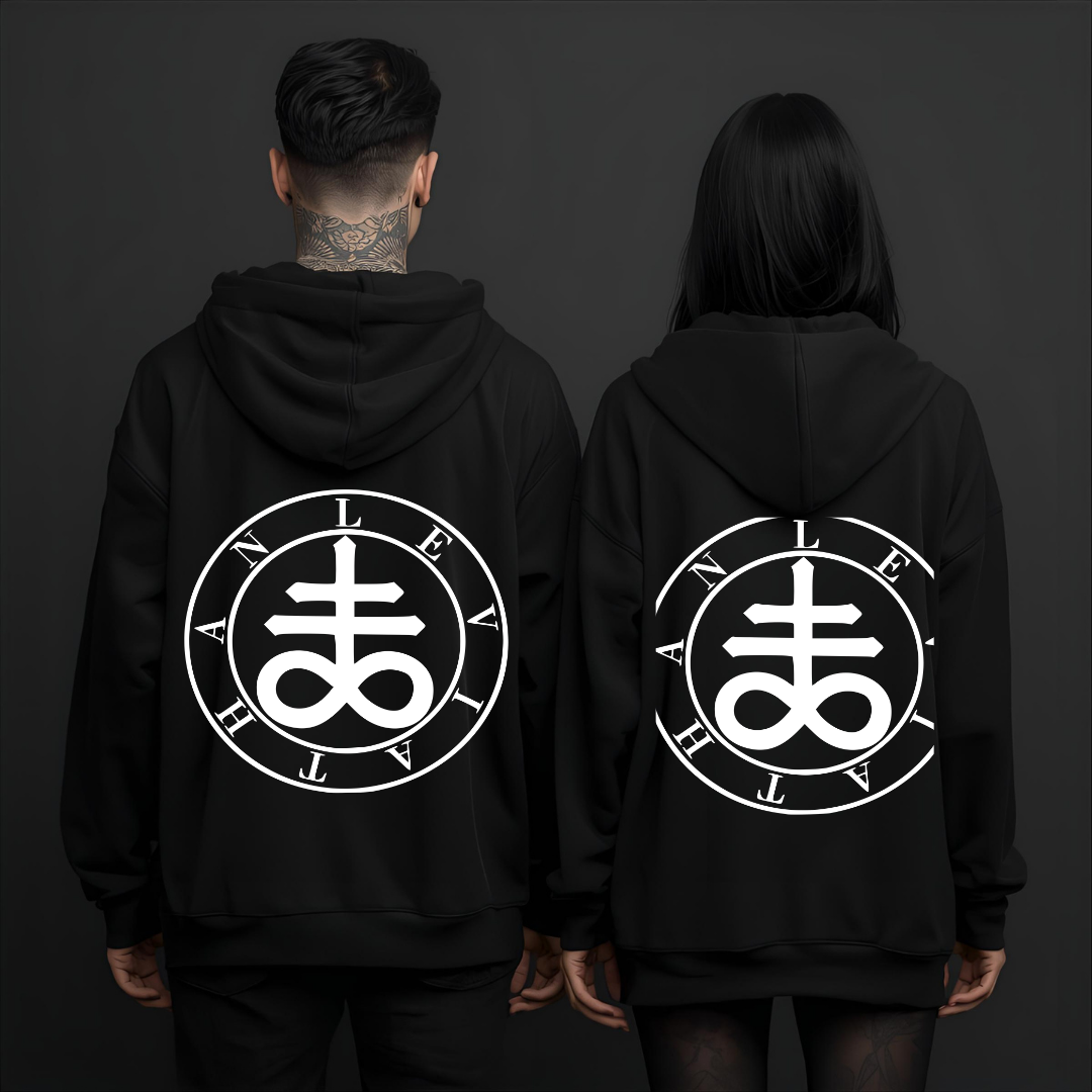 Leviathan Hoodie Deadly Sin of Envy schwarz - Occult Sigil Gothic Sweatshirt Vorderansicht