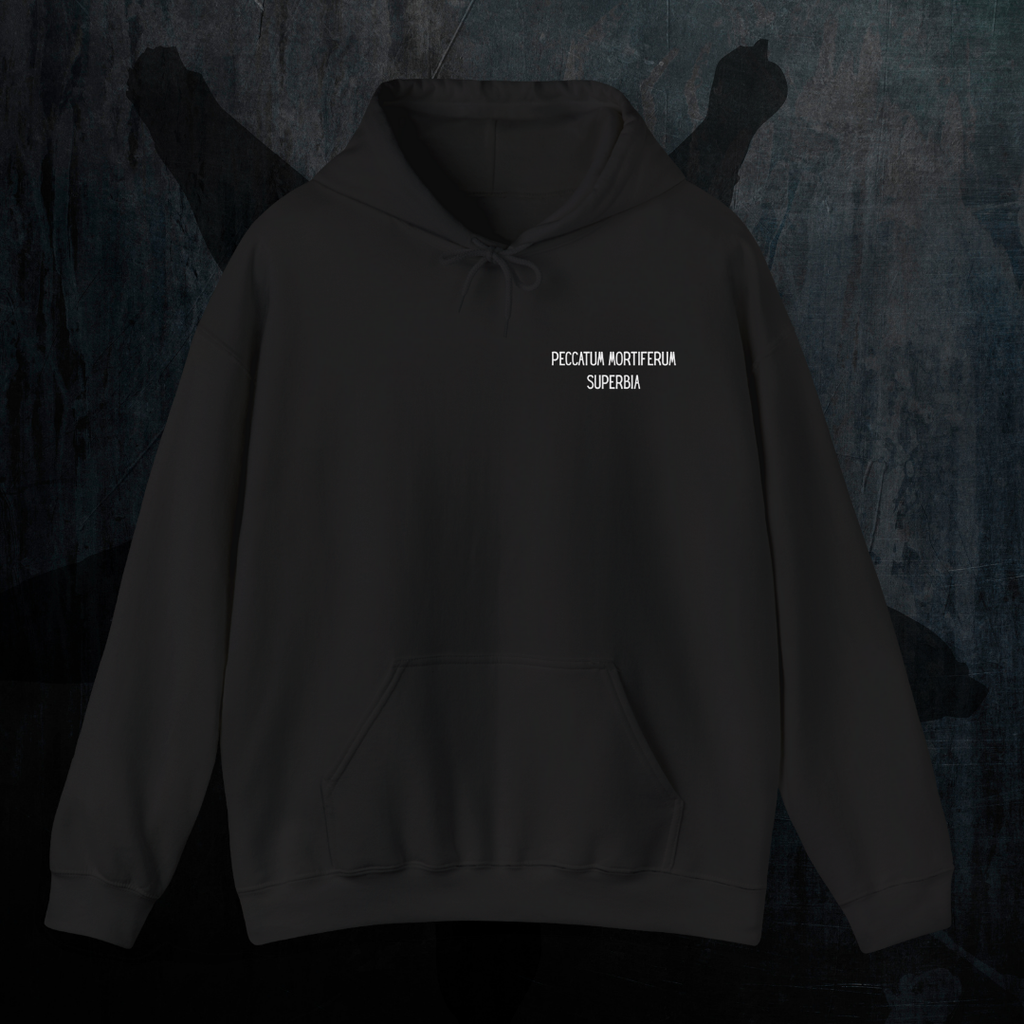 Deadly Sin of Vanity Occult Hoodie - Lucifer Demonology Sweatshirt Detail