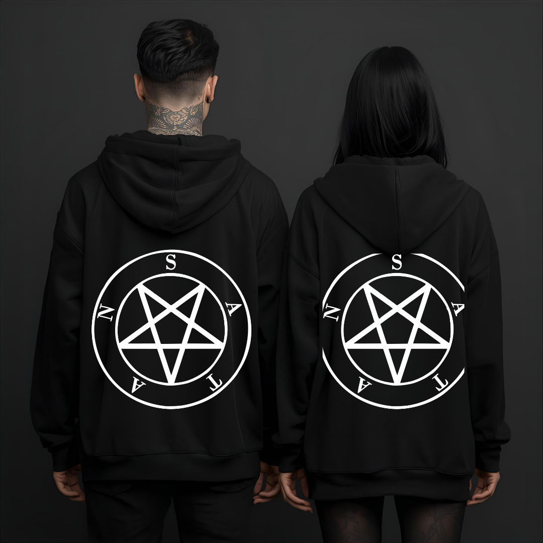 Satan Hoodie Deadly Sin of Wrath schwarz - Occult Sigil Gothic Sweatshirt Vorderansicht