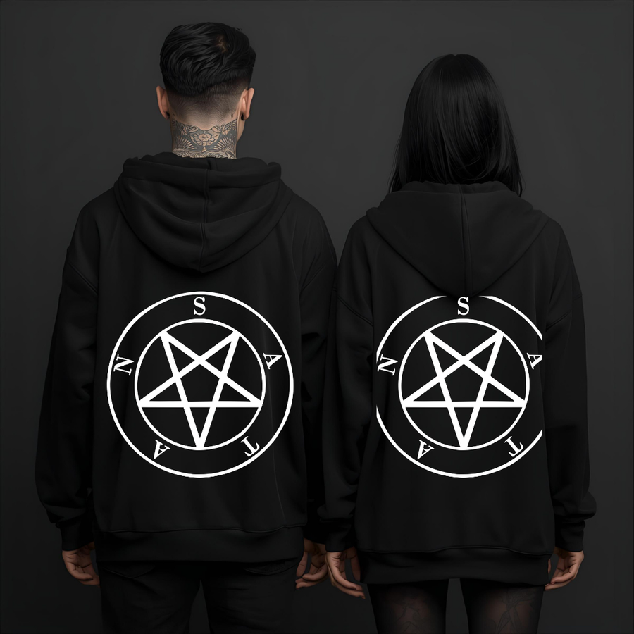 Satan Hoodie Deadly Sin of Wrath schwarz - Occult Sigil Gothic Sweatshirt Vorderansicht