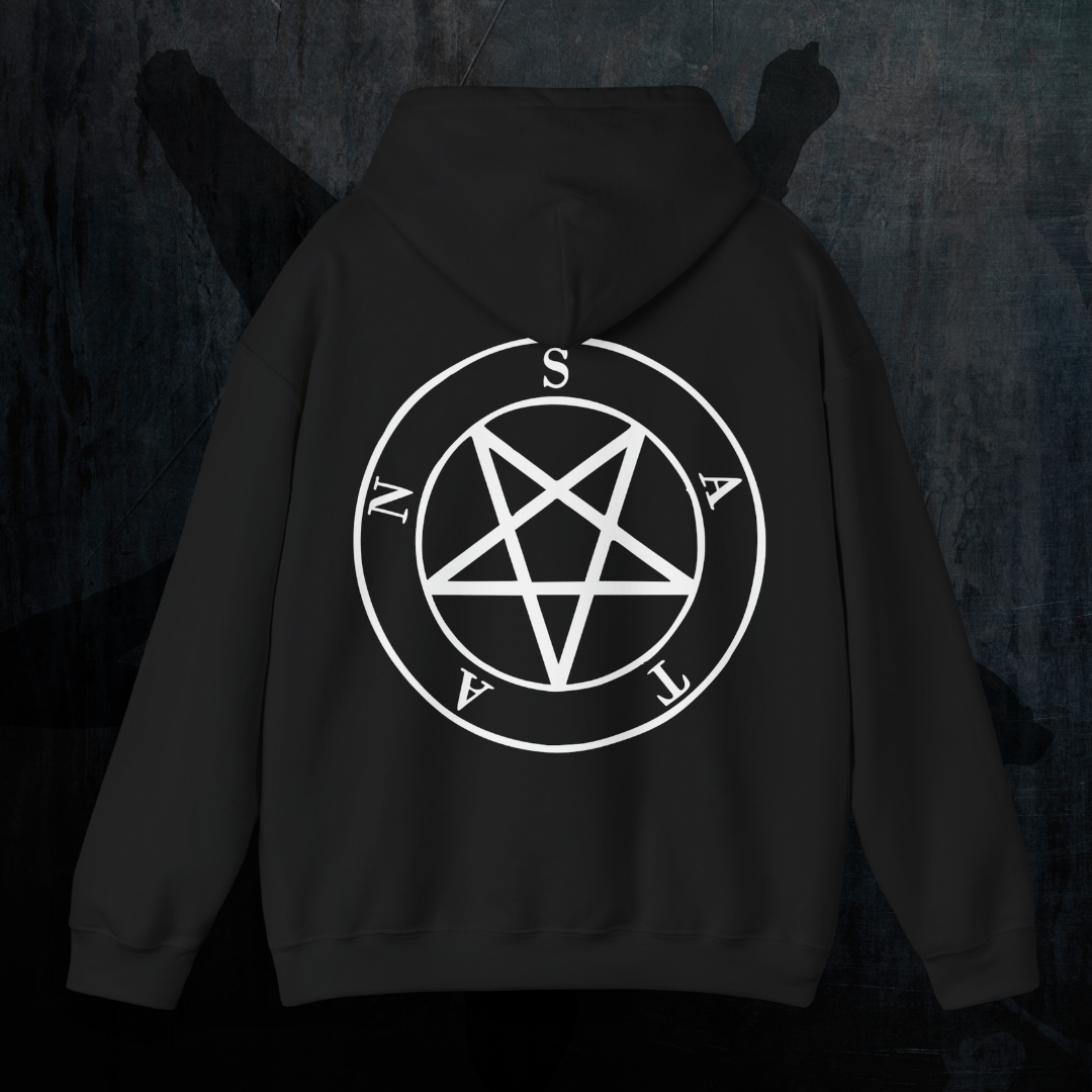Satan Wrath Hoodie Back Sigil - Gothic Demonology Sweatshirt Rückenansicht