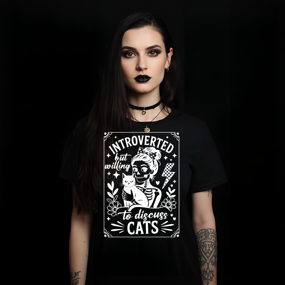 Introverted But Willing to Discuss Cats T-Shirt