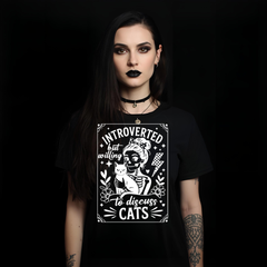 Introverted But Willing to Discuss Cats T-Shirt