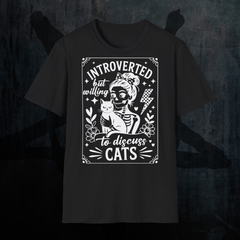 Introverted But Willing to Discuss Cats T-Shirt