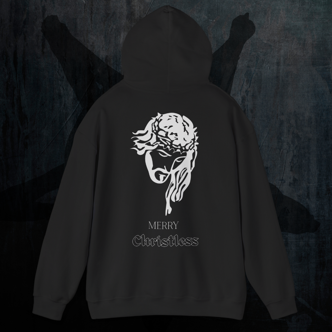 Christmas Jesus Head Hoodie — "Merry Christless"