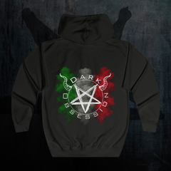 Dark Obsession Kaputzenjacke — Backprint mit italienischer Flagge