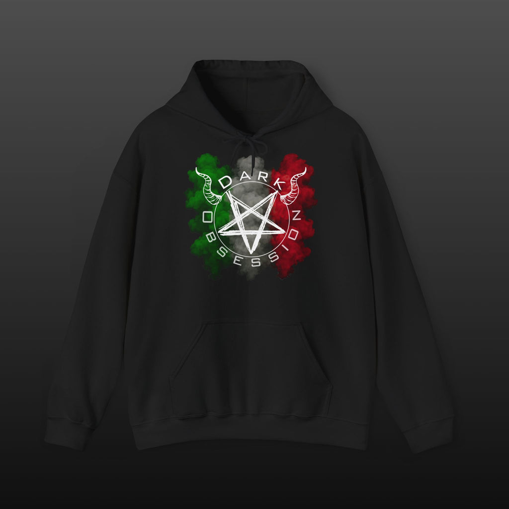 Dark Obsession Hoodie mit italienischer Flagge – Frontprint