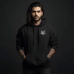 Dark Obsession Pentagram Hoodie Herren - Gothic Streetwear Front Detail